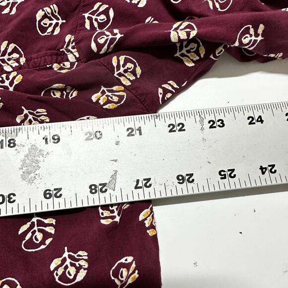 Old Navy Dress Womens Size Large L Burgundy Floral All Over Print 100% Rayon - Picture 7 of 9